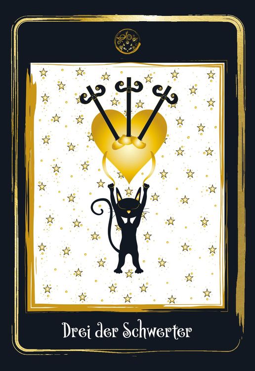 Produktbild: Golden Black Cat Tarot - Hochwertige St&uuml;lpdeckelschachtel mit Goldfolie