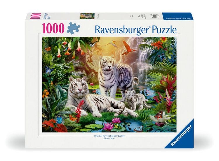 Produktbild: Erwachsenenpuzzle 1000 Teile - Familie der Wei&szlig;en Tiger