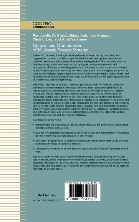 Produktbild: Control and Optimization of Multiscale Process Systems