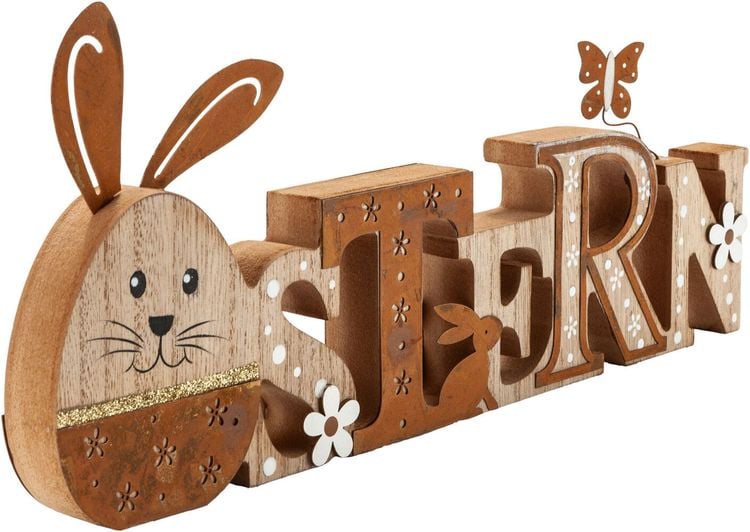 Deko-Schriftzug "Ostern Natur" aus Holz