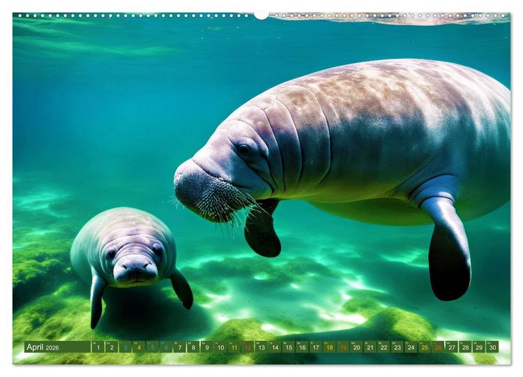 Produktbild: Tierkinder der Meere - entdecke ihre Welt (hochwertiger Premium Wandkalender 2026 DIN A2 quer), Kunstdruck in Hochglanz