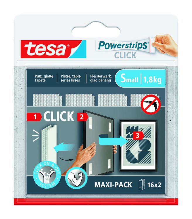 Produktbild: TESA&reg; Powerstrips&reg; Klebestreifen Click, weiss Small