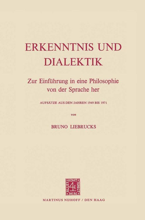 Produktbild: Erkenntnis und Dialektik