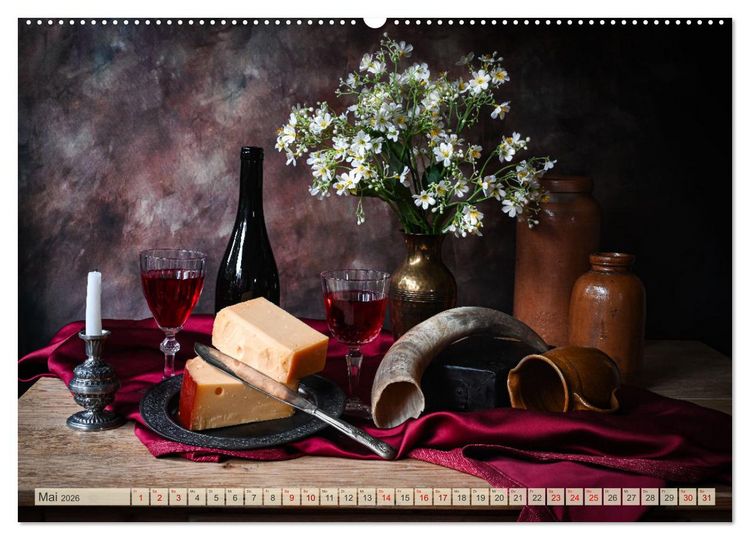 Produktbild: Stillleben Alte Meister (hochwertiger Premium Wandkalender 2026 DIN A2 quer), Kunstdruck in Hochglanz