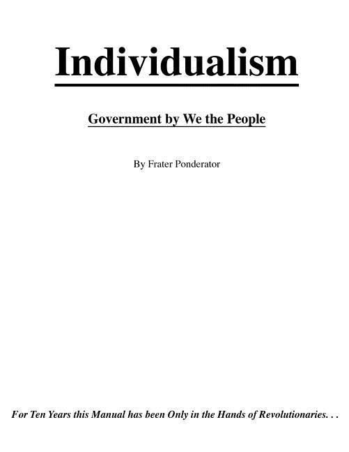 Produktbild: Individualism: Government By We The People