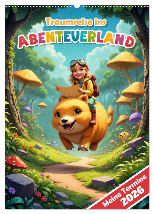 Produktbild: Traumreise ins Abenteuerland - Planer f&uuml;r Kinder (Wandkalender 2026 DIN A2 hoch), CALVENDO Monatskalender