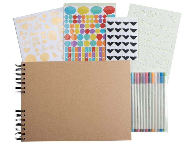 Produktbild: Set Scrapbooking, Album 32x22cm, Kraft, Scrap' Addict