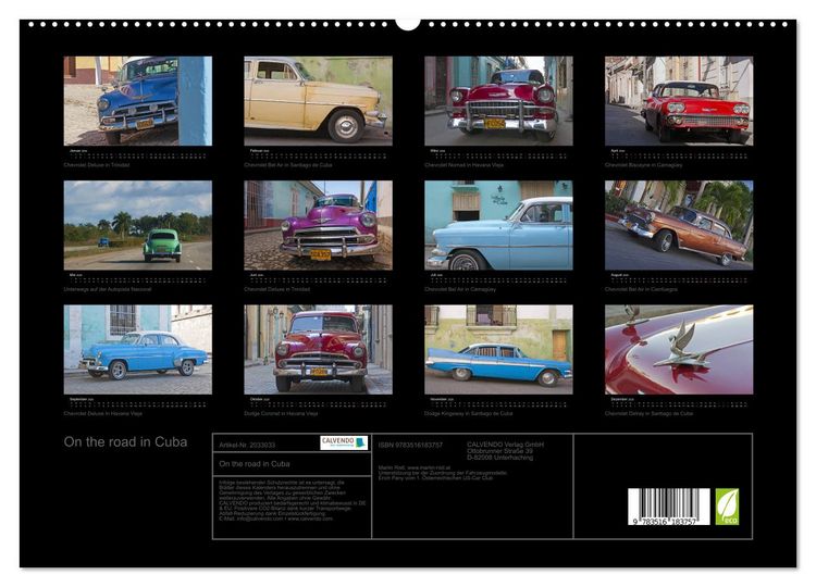 Produktbild: On the road in Cuba (hochwertiger Premium Wandkalender 2026 DIN A2 quer), Kunstdruck in Hochglanz