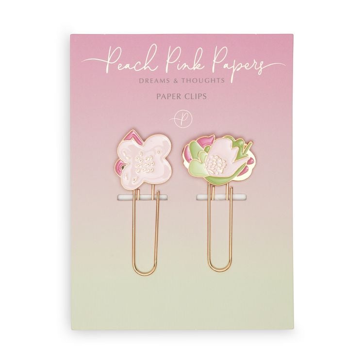 Produktbild: Metall-Clips 2er Set Blumen, Pink Matcha