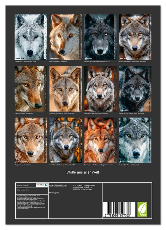 Produktbild: W&ouml;lfe aus aller Welt (Wandkalender 2026 DIN A4 hoch), CALVENDO Monatskalender