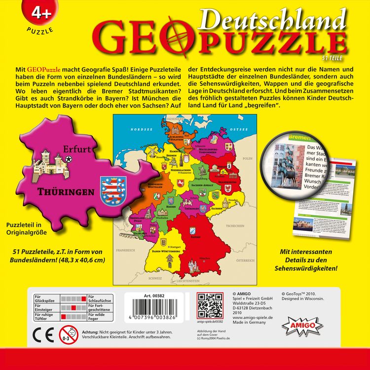Produktbild: Geo Puzzle - Deutschland. 51 Teile