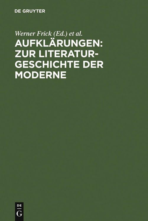 Produktbild: Aufkl&auml;rungen: Zur Literaturgeschichte der Moderne