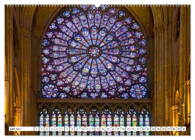 Produktbild: Les cath&eacute;drales fran&ccedil;aises &ndash; Des chefs-d'&oelig;uvre de l&rsquo;architecture gothique (Calendrier mural haut de gamme 2027 DIN A2 vertical), CALVENDO calendrier mensuel