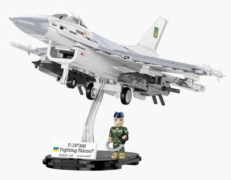 Produktbild: COBI Armed Forces 5893 - F-16AM Fighting Falcon, Mehrzweckflugzeug, Bausatz mit Sockel 1:48, 500 Klemmbausteine