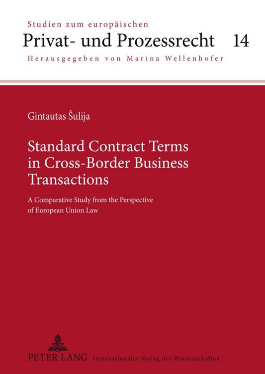 Produktbild: Standard Contract Terms in Cross-Border Business Transactions