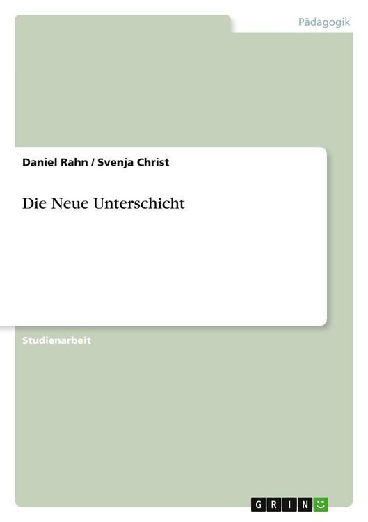 Produktbild: Die Neue Unterschicht
