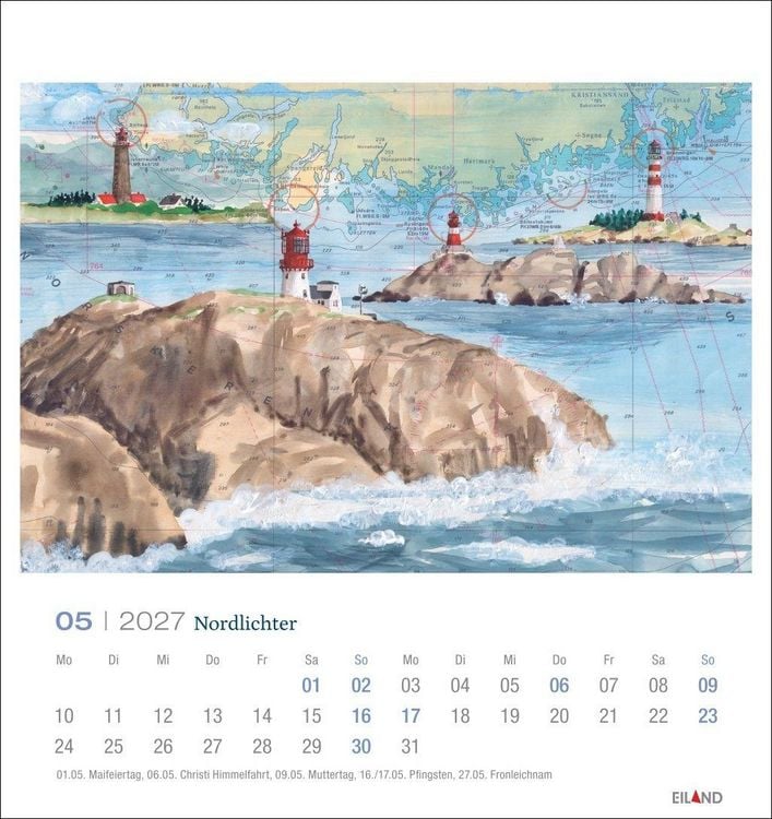 Produktbild: Nordlichter - See(h)karten Postkartenkalender 2027