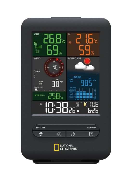 Produktbild: National Geographic 9080500 - Wetterstation 5in1 Color-Display Funk mit Multisensor