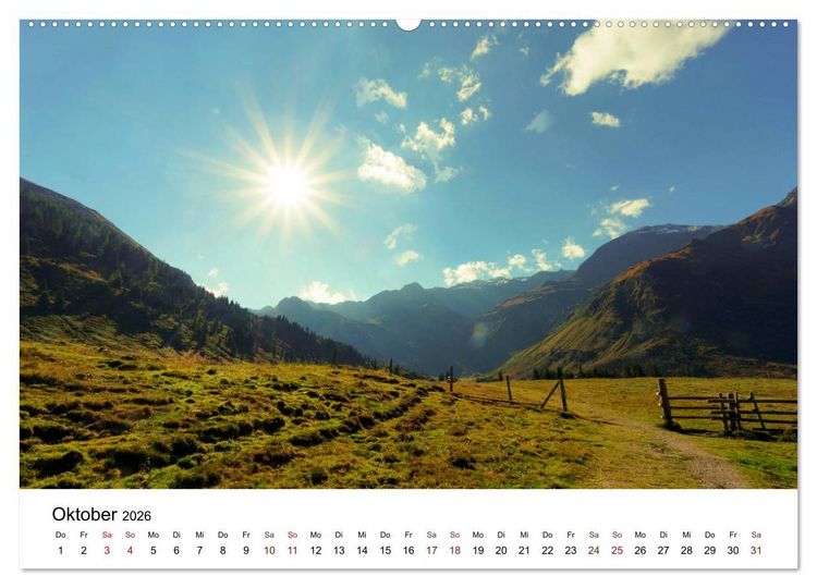 Produktbild: Die Gasteiner Berge Im Sp&auml;tsommer (hochwertiger Premium Wandkalender 2026 DIN A2 quer), Kunstdruck in Hochglanz