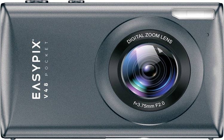 Produktbild: Easypix V48 Pocket Anthrazite Digitalkamera 8 Megapixel Anthrazit Integrierter Akku, 4K-Video, Full HD Video, mit eingebautem Blitz
