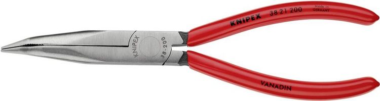 Produktbild: Knipex 38 21 200 Elektronik- u. Feinmechanik Flachrundzange 40&deg; gebogen Vanadium Elektrostahl 200 mm