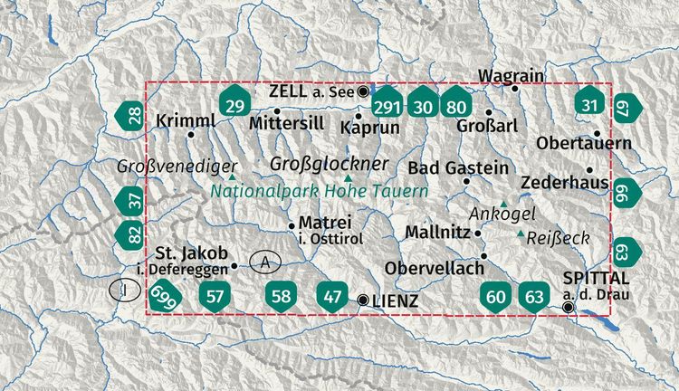 Produktbild: KOMPASS Wanderkarten-Set 50 Nationalpark Hohe Tauern, Gro&szlig;venediger, Gro&szlig;glockner, Ankogel (3 Karten) 1:50.000