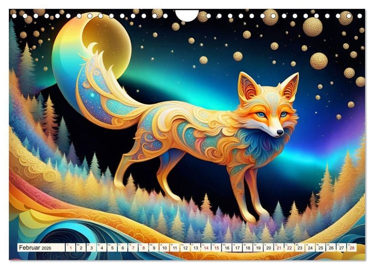 Produktbild: Tiere aus Regenbogenfarben (Wandkalender 2026 DIN A4 quer), CALVENDO Monatskalender