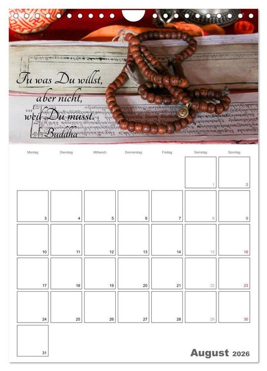Produktbild: Harmonie und Freude Buddhistische Weisheiten 2026 (Wandkalender 2026 DIN A4 hoch), CALVENDO Monatskalender