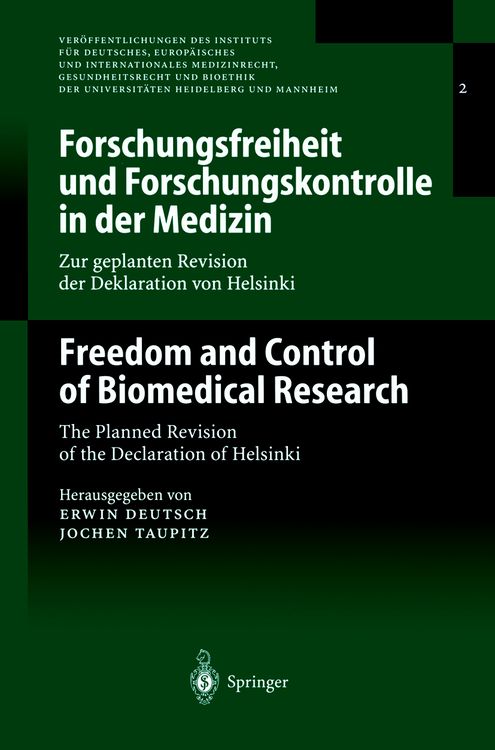 Produktbild: Forschungsfreiheit und Forschungskontrolle in der Medizin / Freedom and Control of Biomedical Research