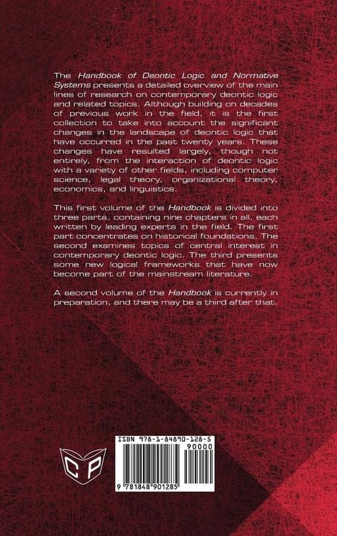 Produktbild: Handbook of Deontic Logic and Normative Systems