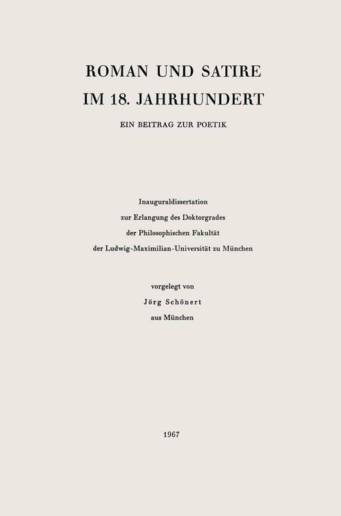 Produktbild: Roman und Satire im 18.Jahrhundert