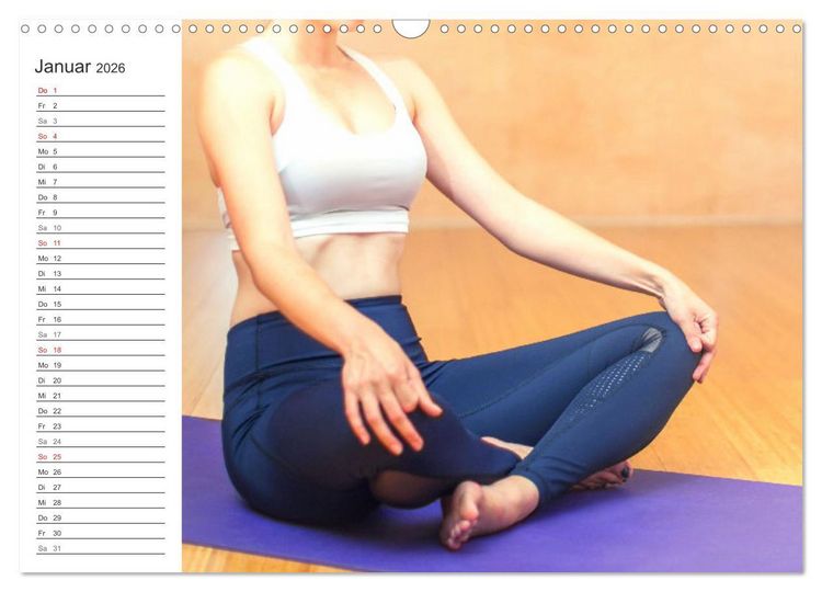 Produktbild: Yoga-&Uuml;bungen. Geschmeidig werden und bleiben! (Wandkalender 2026 DIN A3 quer), CALVENDO Monatskalender