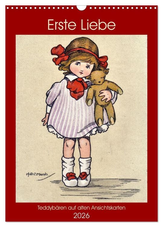 Produktbild: Erste Liebe - Teddyb&auml;ren auf alten Ansichtskarten (Wandkalender 2026 DIN A3 hoch), CALVENDO Monatskalender