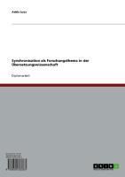 Produktbild: Synchronisation als Forschungsthema in der &Uuml;bersetzungswissenschaft