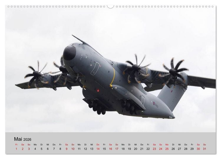 Produktbild: Transportflugzeug Airbus A400M Atlas (hochwertiger Premium Wandkalender 2026 DIN A2 quer), Kunstdruck in Hochglanz
