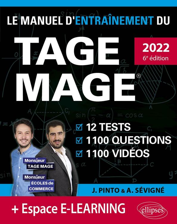 Produktbild: Le Manuel d'Entra&icirc;nement du TAGE MAGE - 12 tests blancs + 1100 questions + 1100 vid&eacute;os