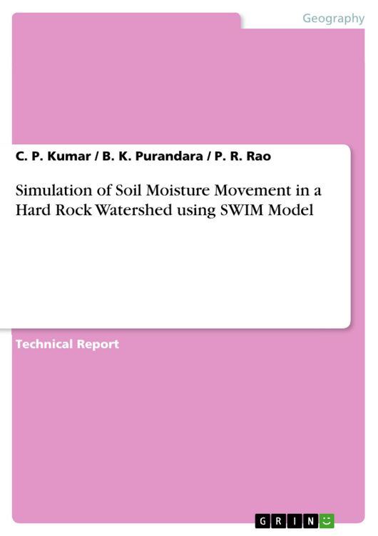 Produktbild: Simulation of Soil Moisture Movement in a Hard Rock Watershed using SWIM Model