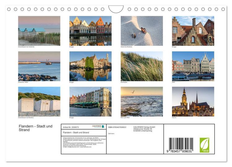 Produktbild: Flandern - Stadt und Strand (Wandkalender 2026 DIN A4 quer), CALVENDO Monatskalender