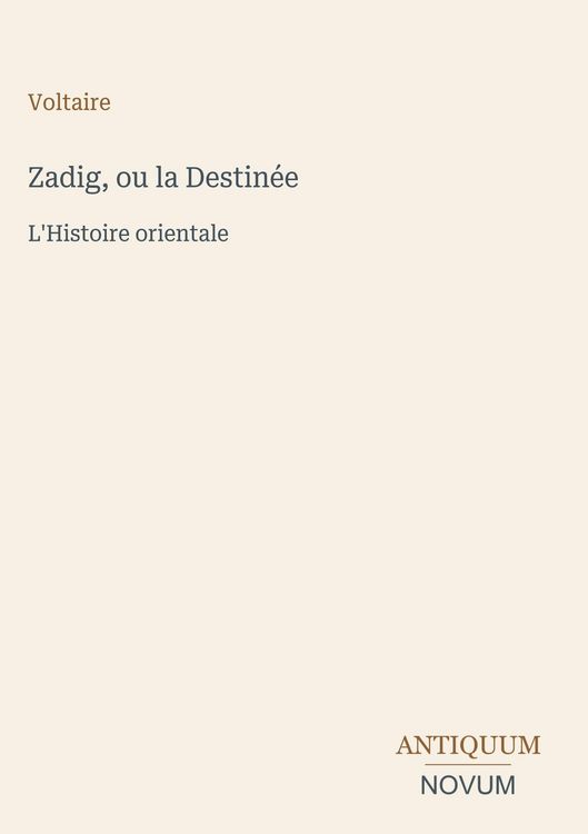 Produktbild: Zadig, ou la Destin&eacute;e