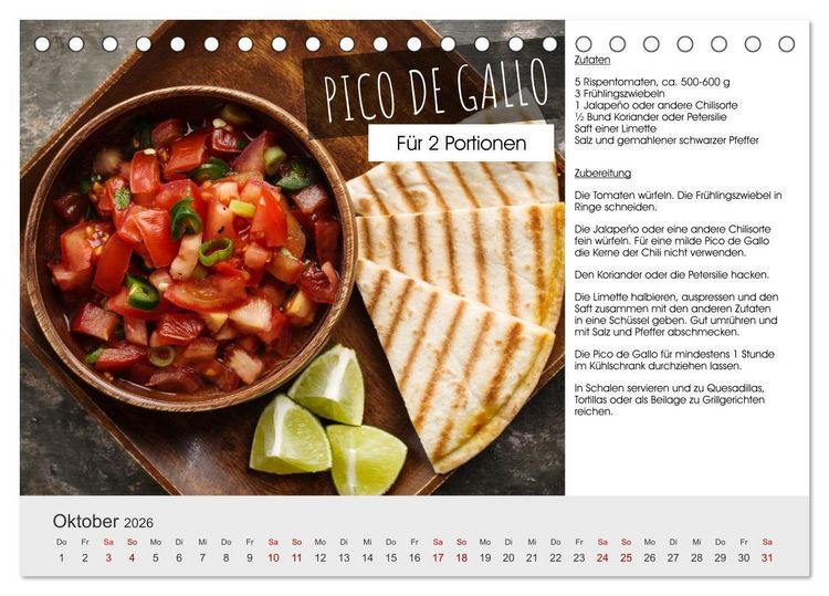 Produktbild: Vegetarisch - leicht und lecker (Tischkalender 2026 DIN A5 quer), CALVENDO Monatskalender