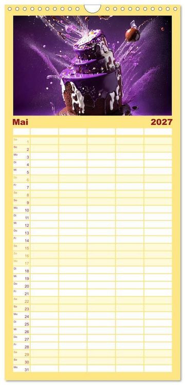 Produktbild: Familienplaner 2027 - Tortenschlacht - s&uuml;&szlig;e Versuchung mit 5 Spalten (Wandkalender, 21 x 45 cm) CALVENDO