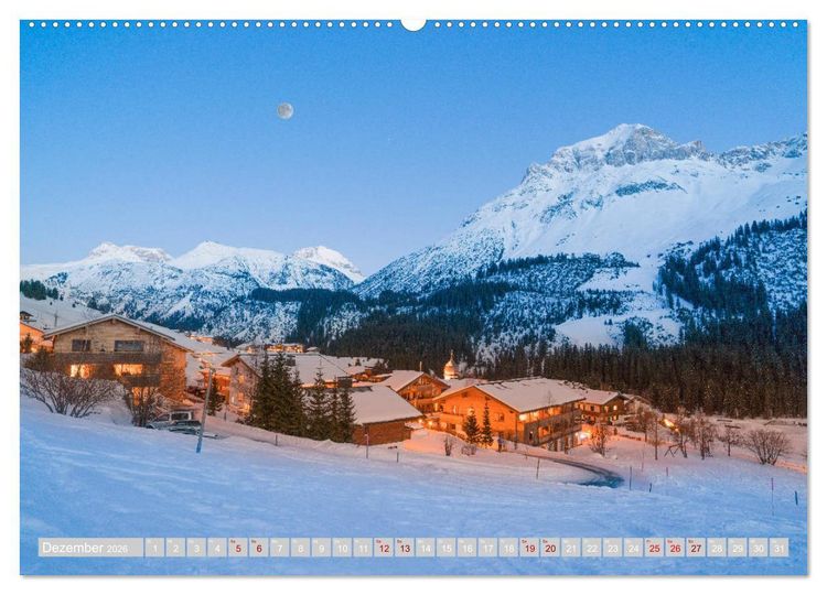 Produktbild: Lech am Arlberg - Winterzauber f&uuml;r das ganze Jahr (Wandkalender 2026 DIN A2 quer), CALVENDO Monatskalender