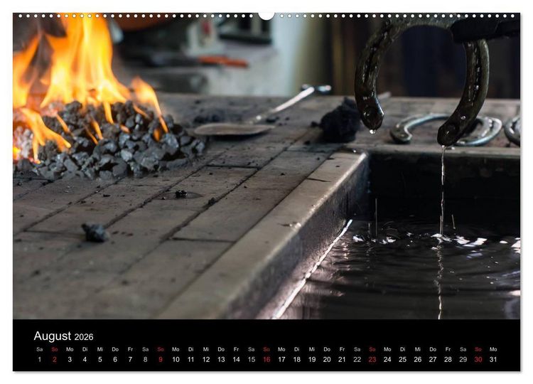 Produktbild: Hufschmiede - Impressionen eines alten Handwerks (hochwertiger Premium Wandkalender 2026 DIN A2 quer), Kunstdruck in Hochglanz