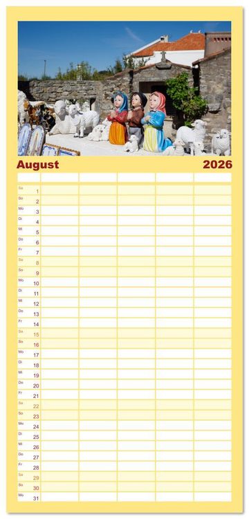 Produktbild: Familienplaner 2026 - Fatima: Ein Besuch in Portugals heiligem Herz mit 5 Spalten (Wandkalender, 21 x 45 cm) CALVENDO