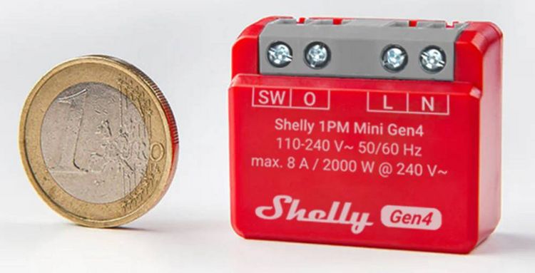 Produktbild: Shelly 1PM Mini Gen4 Funk-Schalter
