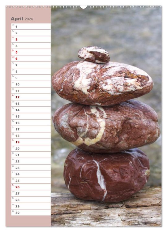Produktbild: Steinmanderl - Der Steinm&auml;nnchen Geburtstagskalender (Wandkalender 2026 DIN A2 hoch), CALVENDO Monatskalender
