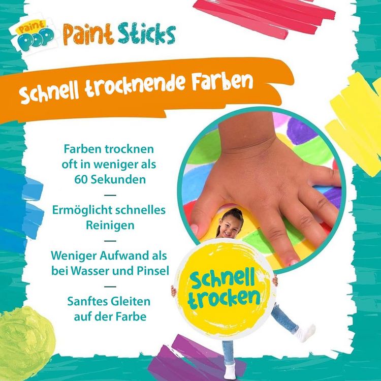 Produktbild: Paint Pop: Paint Sticks 6-Pack (klassische Farben)