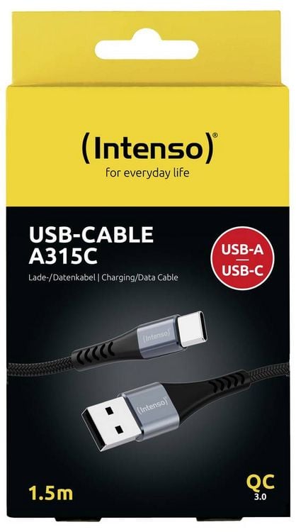 Produktbild: Intenso USB-Kabel 1.5m Schwarz 7901100