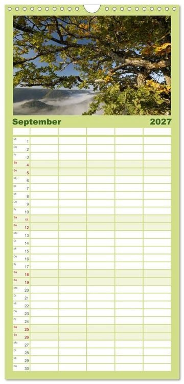 Produktbild: Familienplaner 2027 - Gro&szlig;e Landschaft Obere Donau mit 5 Spalten (Wandkalender, 21 x 45 cm) CALVENDO