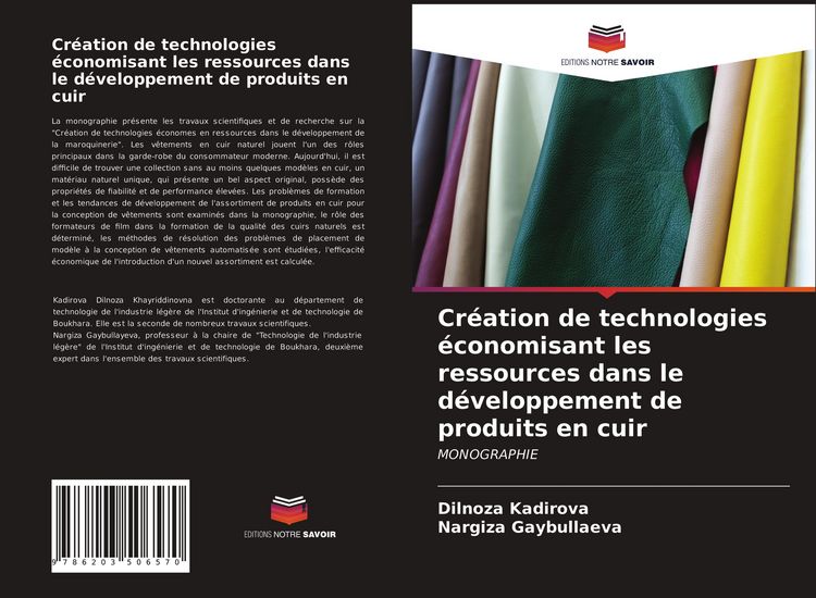 Produktbild: Cr&eacute;ation de technologies &eacute;conomisant les ressources dans le d&eacute;veloppement de produits en cuir